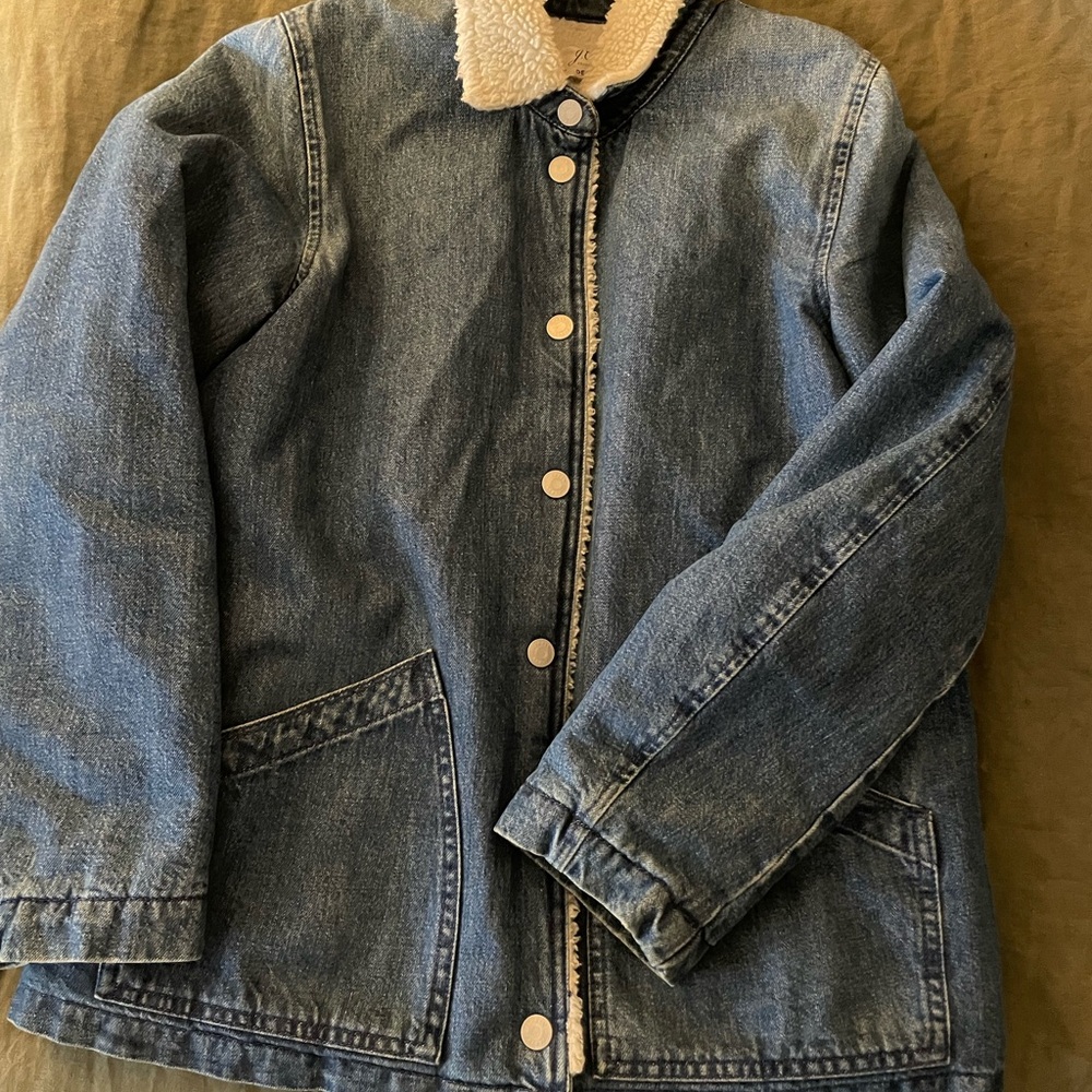 J Crew Denim Jacket with Sherpa Lining